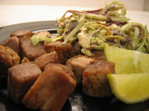 Fried pork and slaw