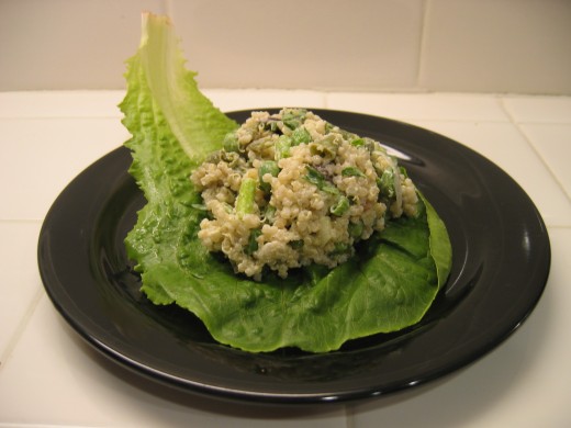 Served on a lettuce leaf